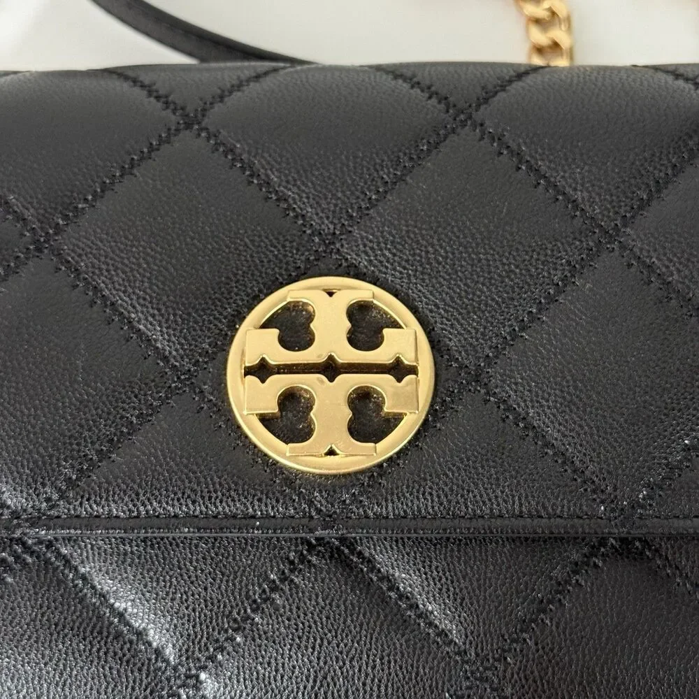 Tory Burch Willa Chain Wallet Crossbody Bag Black With Dust bag